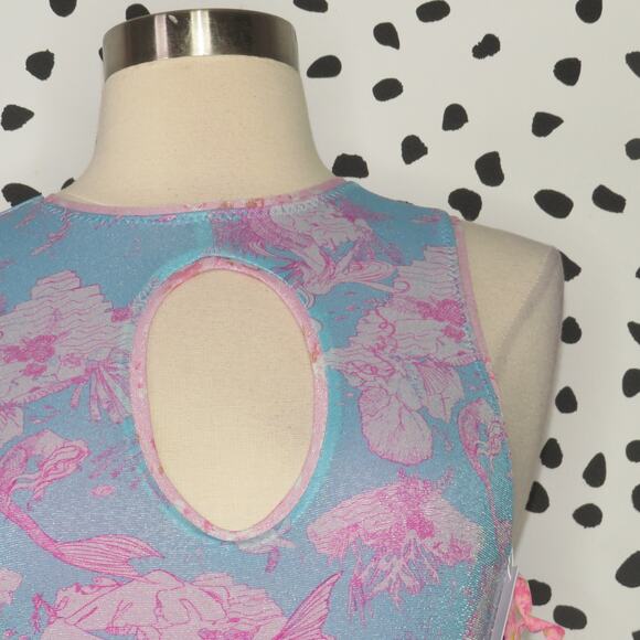 LoveShackFancy x Hurley Under the Sea Mermaid Print Cut Out One Piece Swimsuit - Picture 5 of 16